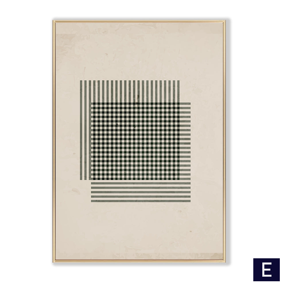 Poster vintage nero astratto, dipinto su tela