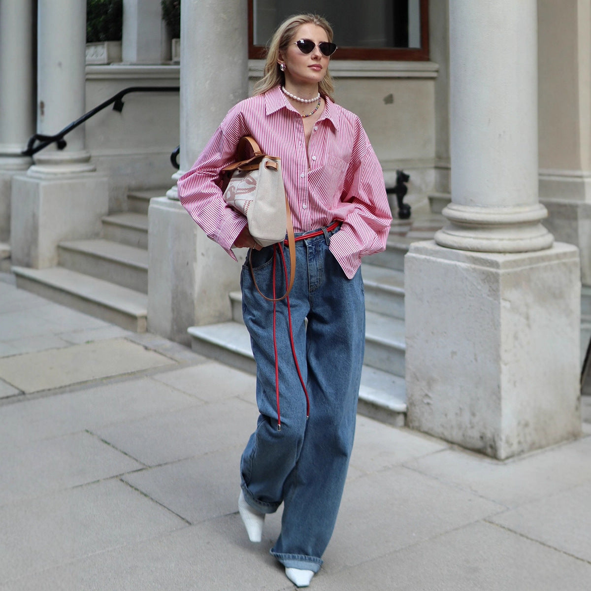 Jeans larghi a gamba larga