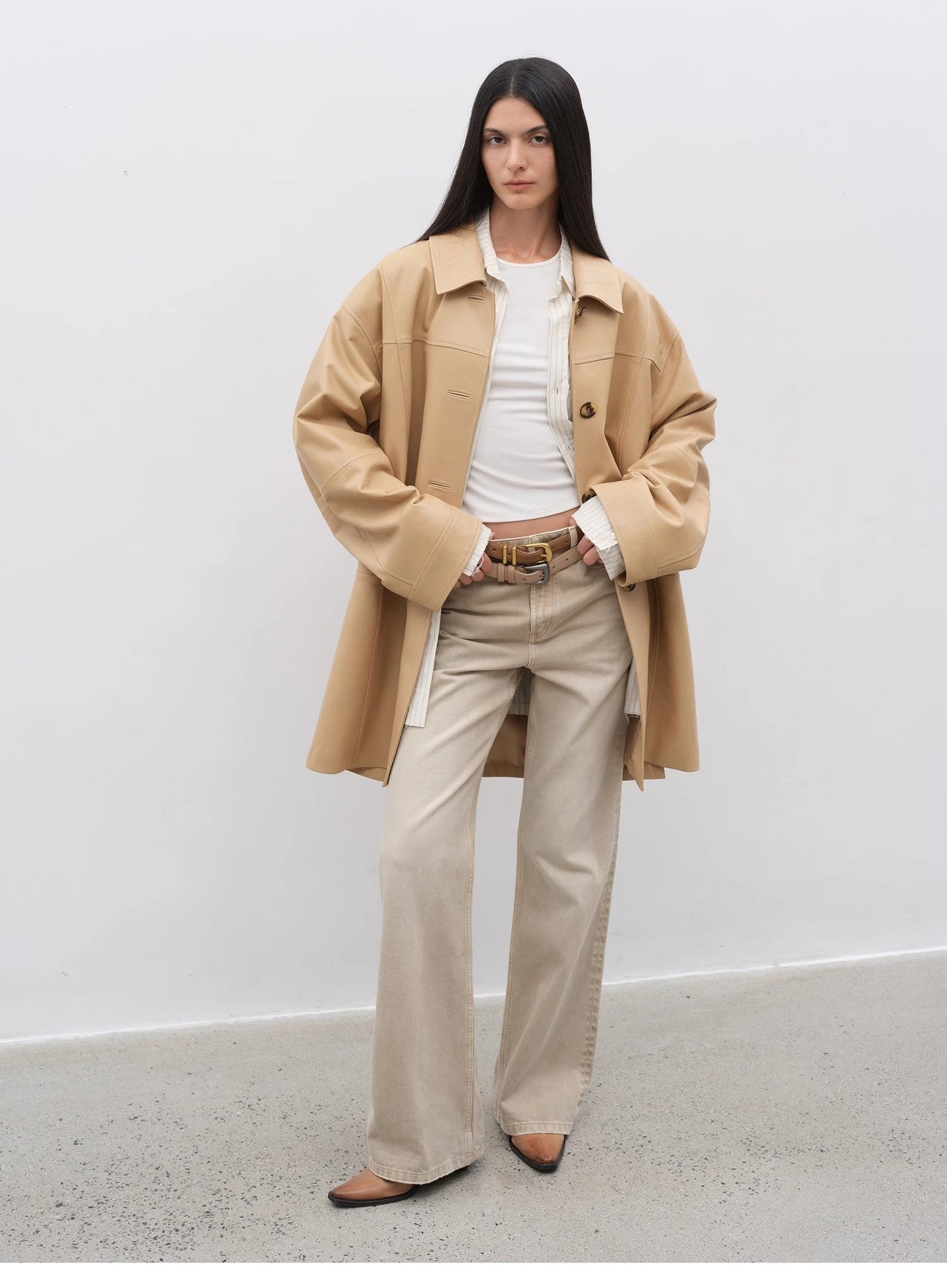 Giacca in pelle con revers casual retrò in edizione limitata Notting Hill Diary