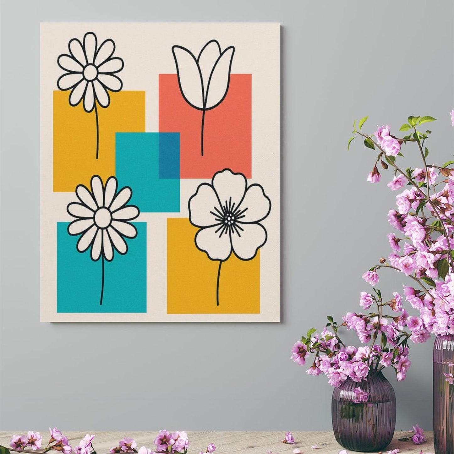 Stampa su tela "Fiori Stilizzati"