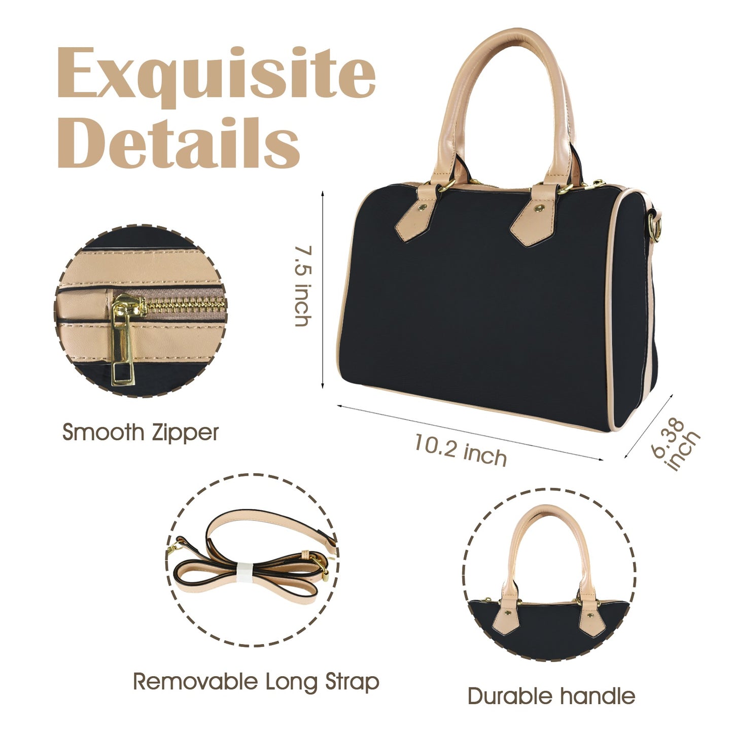 Borsa con manico in tinta unita "Black"