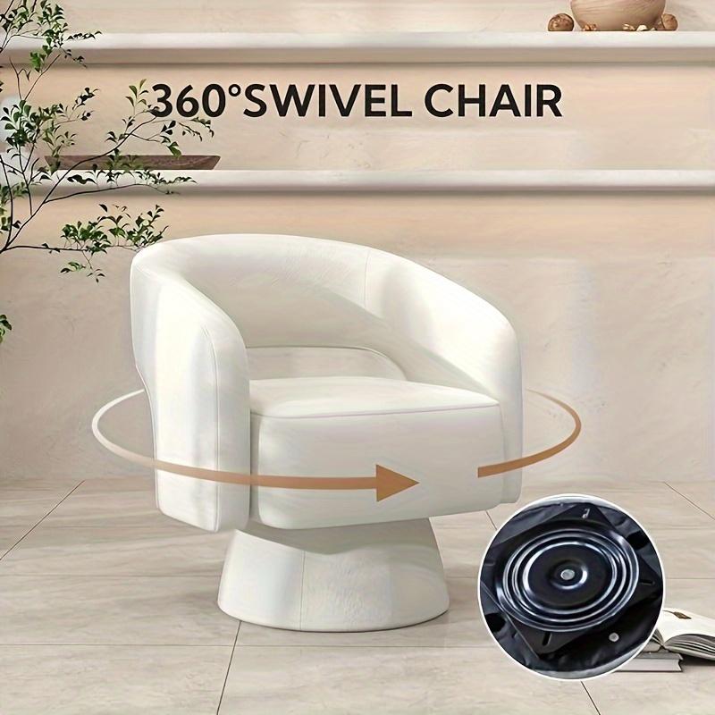 Moderna poltrona girevole in velluto a botte – Poltrona girevole a 360° con braccioli rotondi