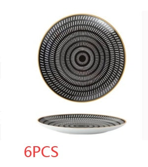 Collezione Splendore Celeste: L'Arte della Tavola, piatto in ceramica, serie geometrica