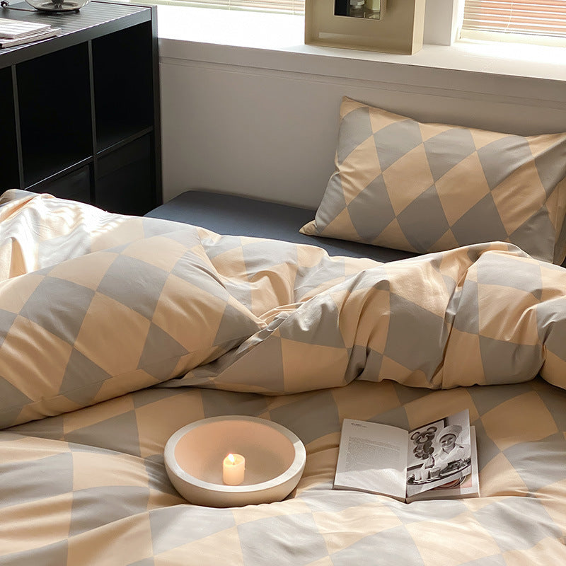 Copripiumino e lenzuolo da letto a quattro pezzi