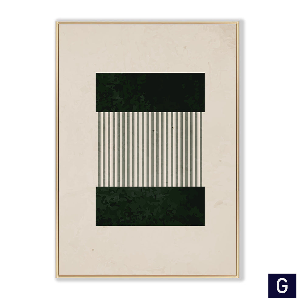 Poster vintage nero astratto, dipinto su tela