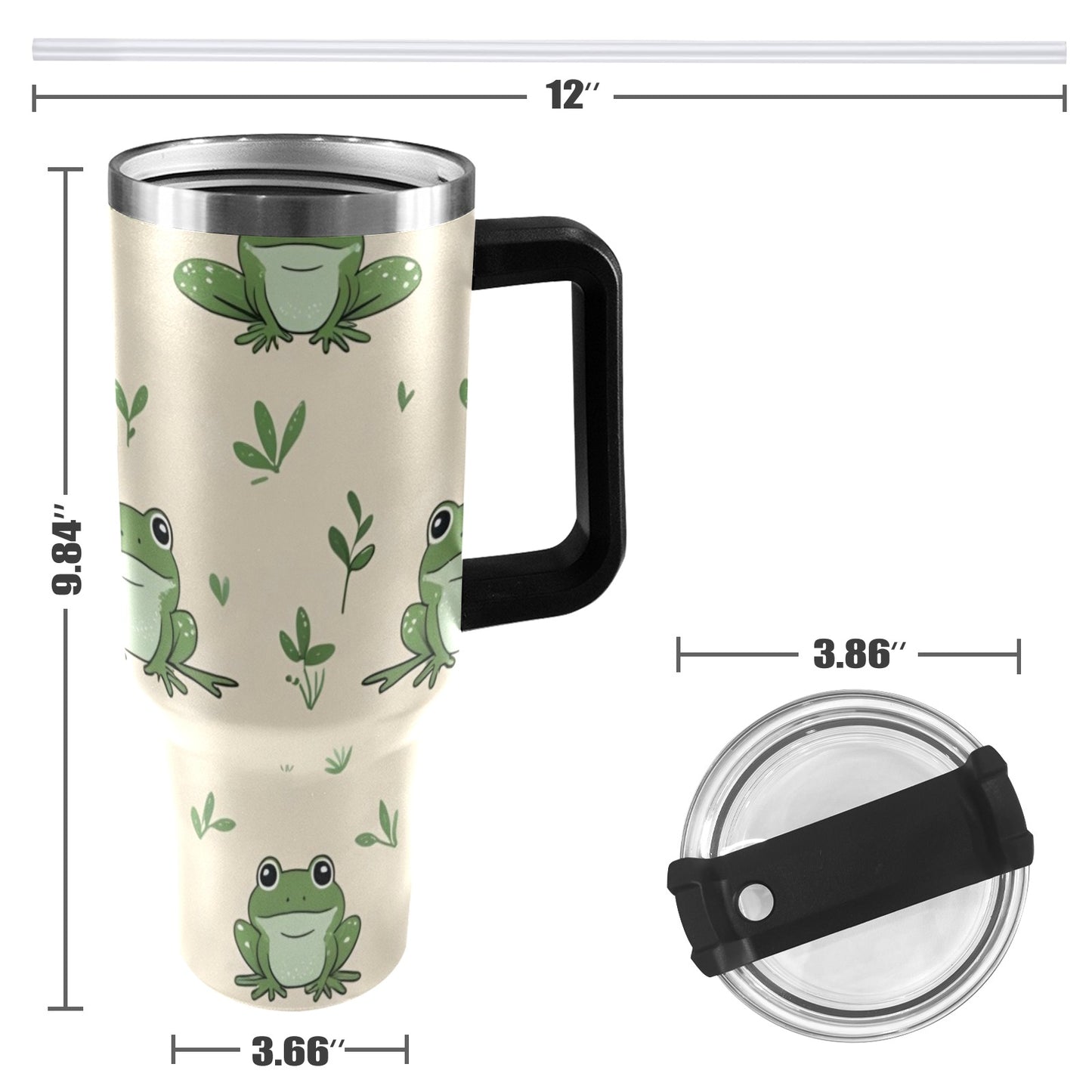 Bicchiere da 40 once con manico nero