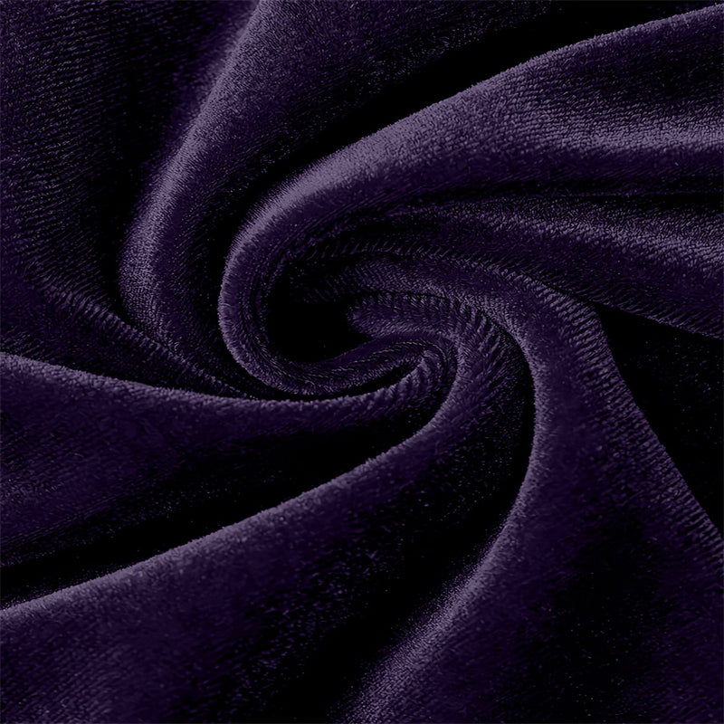 Top in velluto tinta unita con scollo a V,  a maniche lunghe con dettagli in paillettes