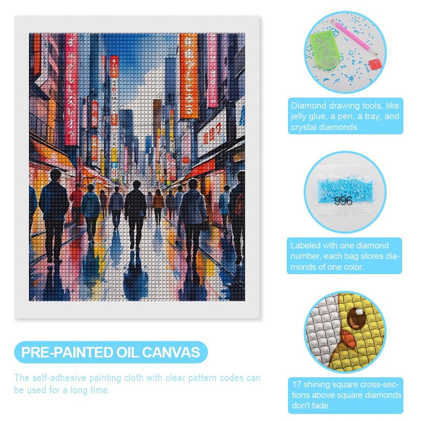 Stampa a Diamante su tela "Tokio"