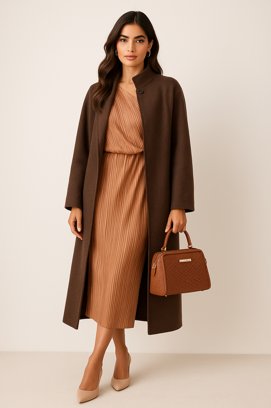 Caffè d’Inverno – Eleganza Urbana in Tono Caramello