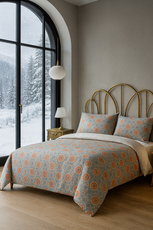 “Circle Bloom Heritage – Design Fei Adler” Set Lenzuola Double Face in