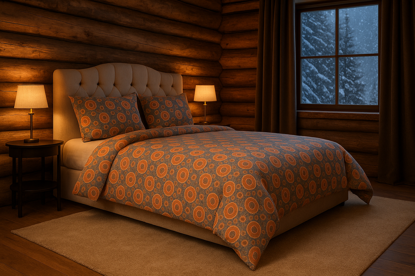 “Circle Bloom Heritage – Design Fei Adler” Set Lenzuola Double Face in