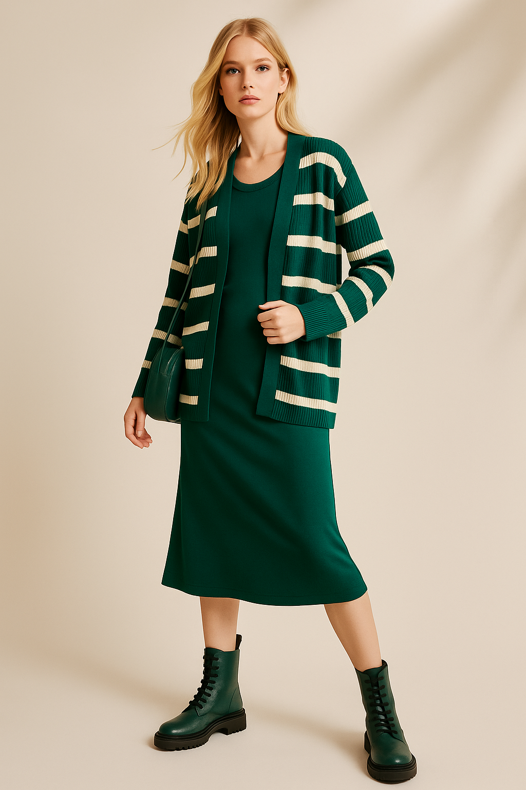 Gonna a righe larga di media lunghezza