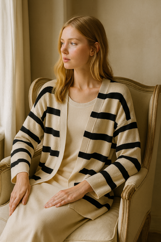 Gonna a righe larga di media lunghezza