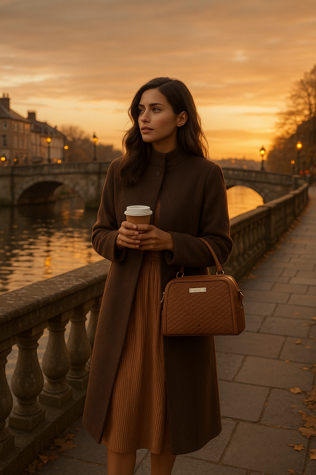 Caffè d’Inverno – Eleganza Urbana in Tono Caramello