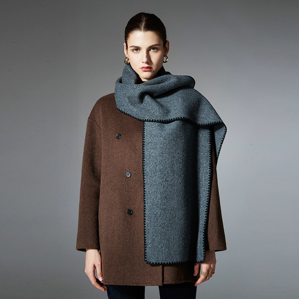 Sciarpa casual in tinta unita, double-face