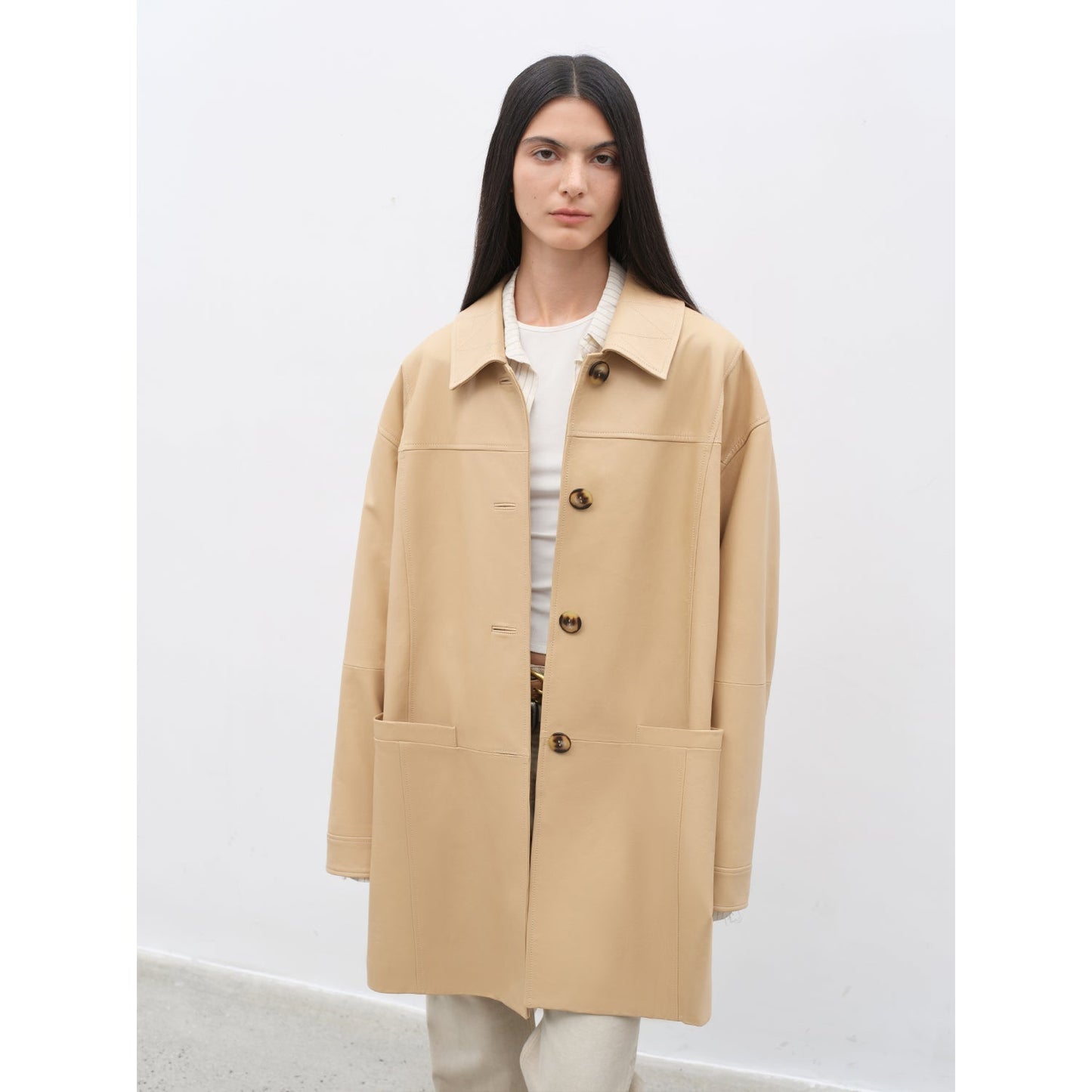 Giacca in pelle con revers casual retrò in edizione limitata Notting Hill Diary