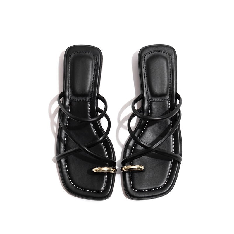 Ciabatte casual a punta tonda in microfibra con suola in gomma