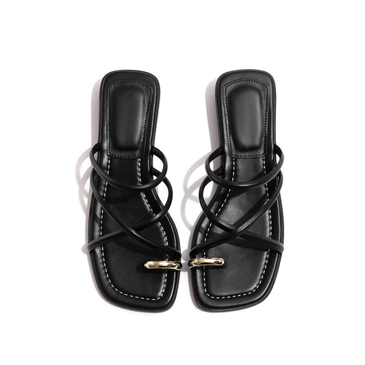 Ciabatte casual a punta tonda in microfibra con suola in gomma