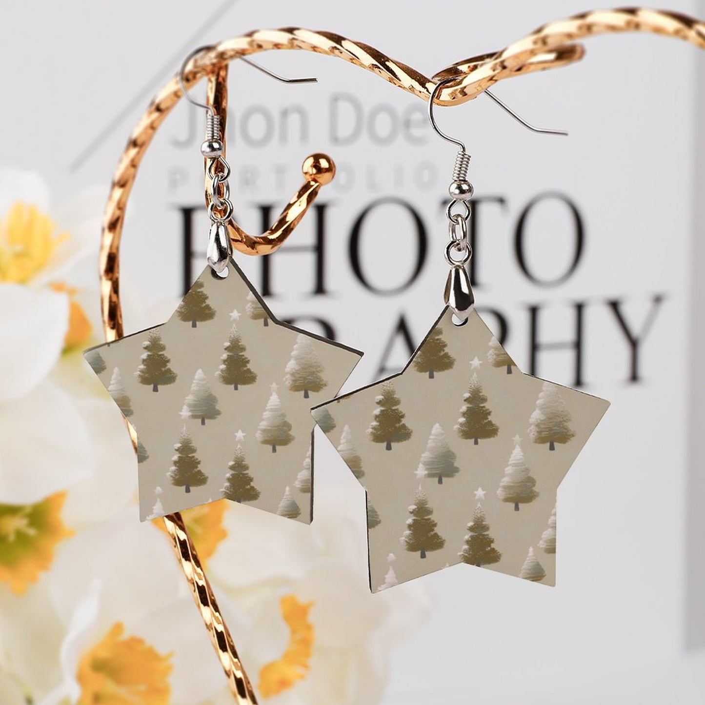 Orecchini pendenti in legno di design