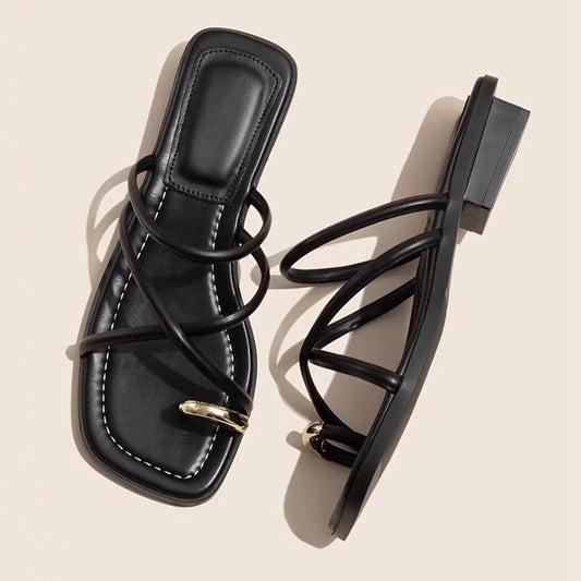 Ciabatte casual a punta tonda in microfibra con suola in gomma