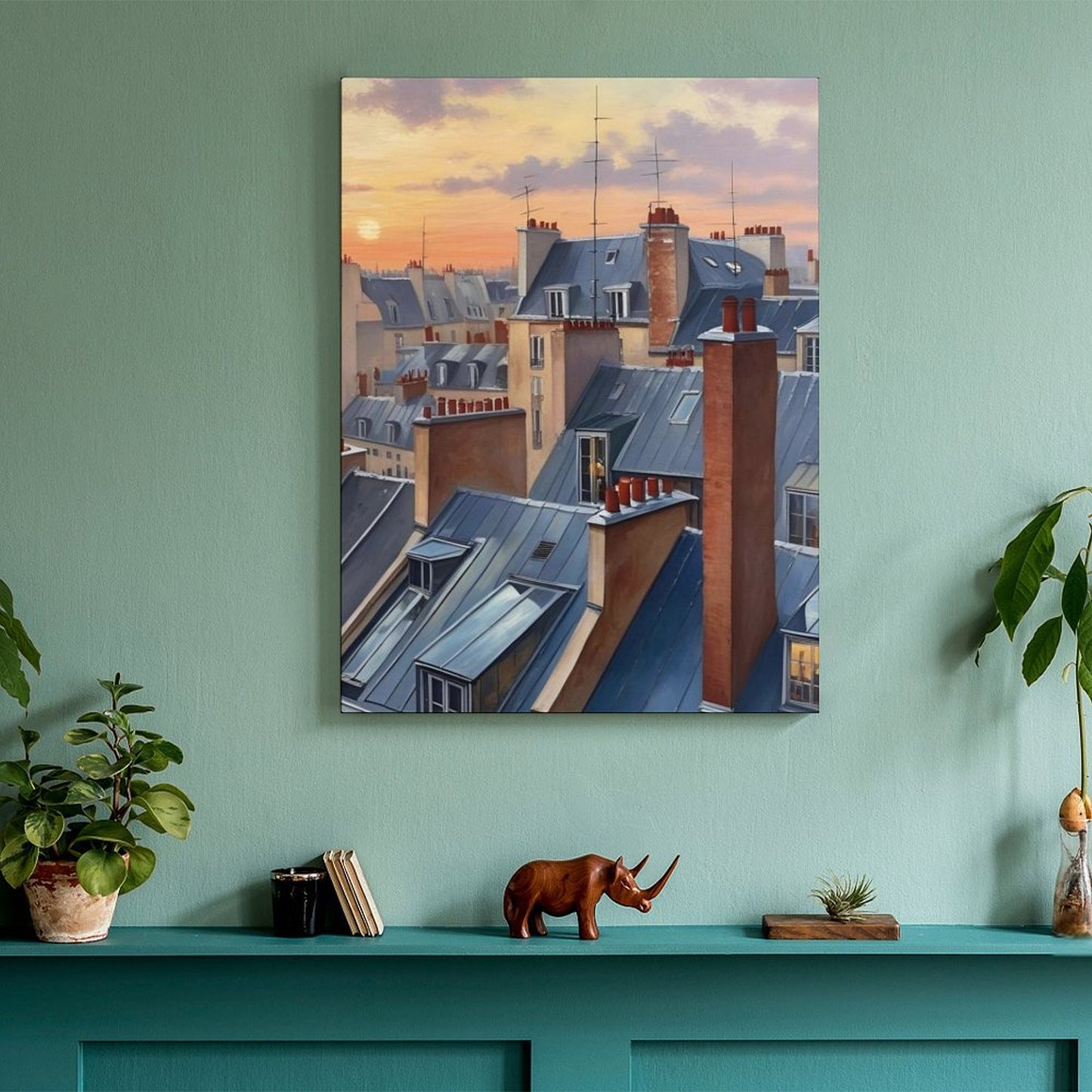 Cornice su tela "Tetti su Parigi"