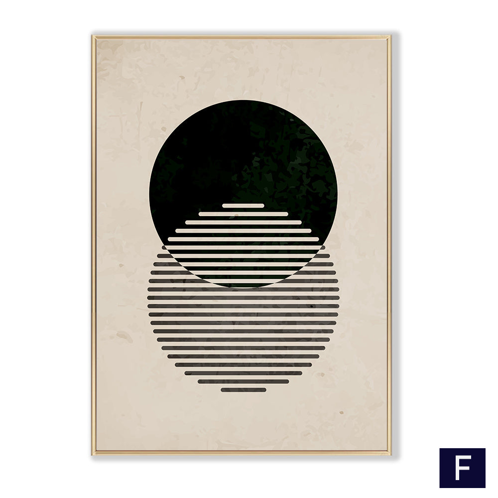 Poster vintage nero astratto, dipinto su tela