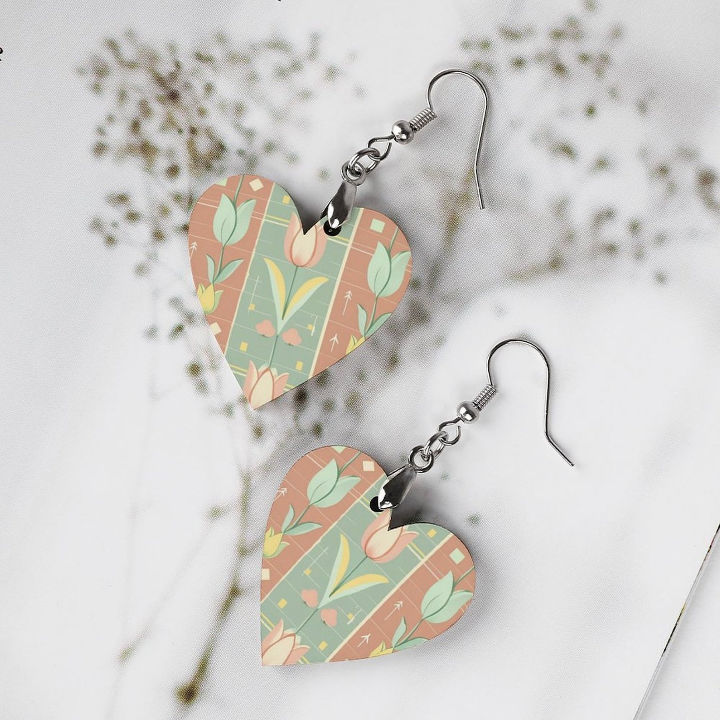 Orecchini pendenti in legno di design