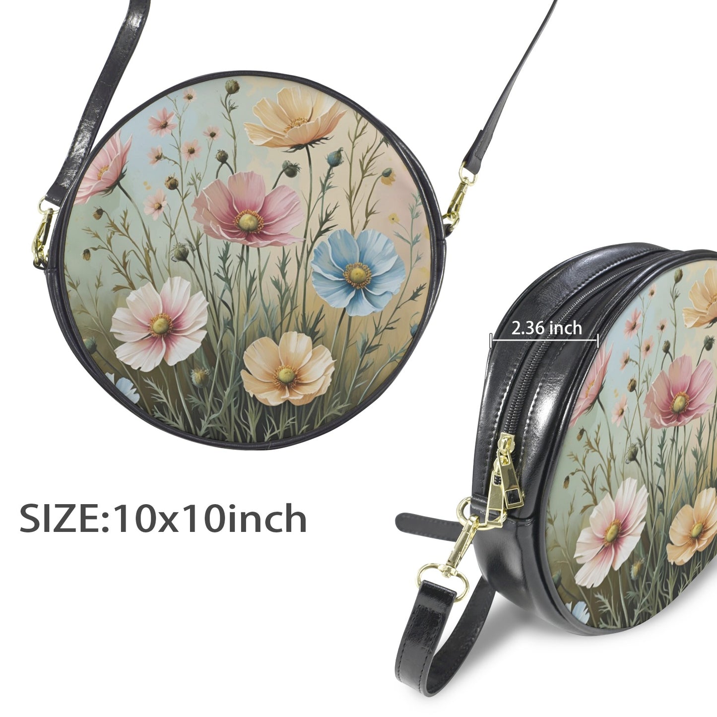 Borsa Rotonda a tracolla "Bouquet in Fiore"