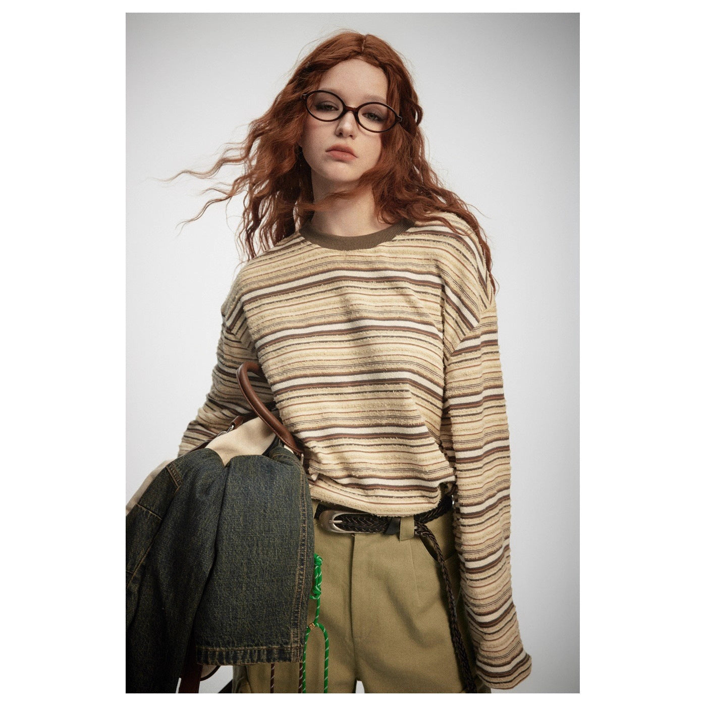 Maglietta a maniche lunghe a righe