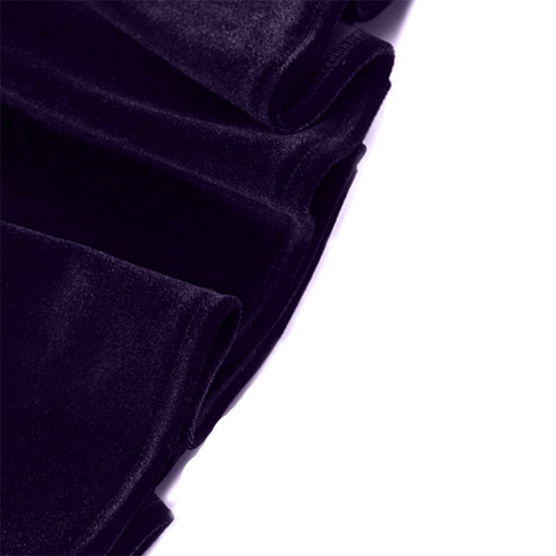 Top in velluto tinta unita con scollo a V,  a maniche lunghe con dettagli in paillettes