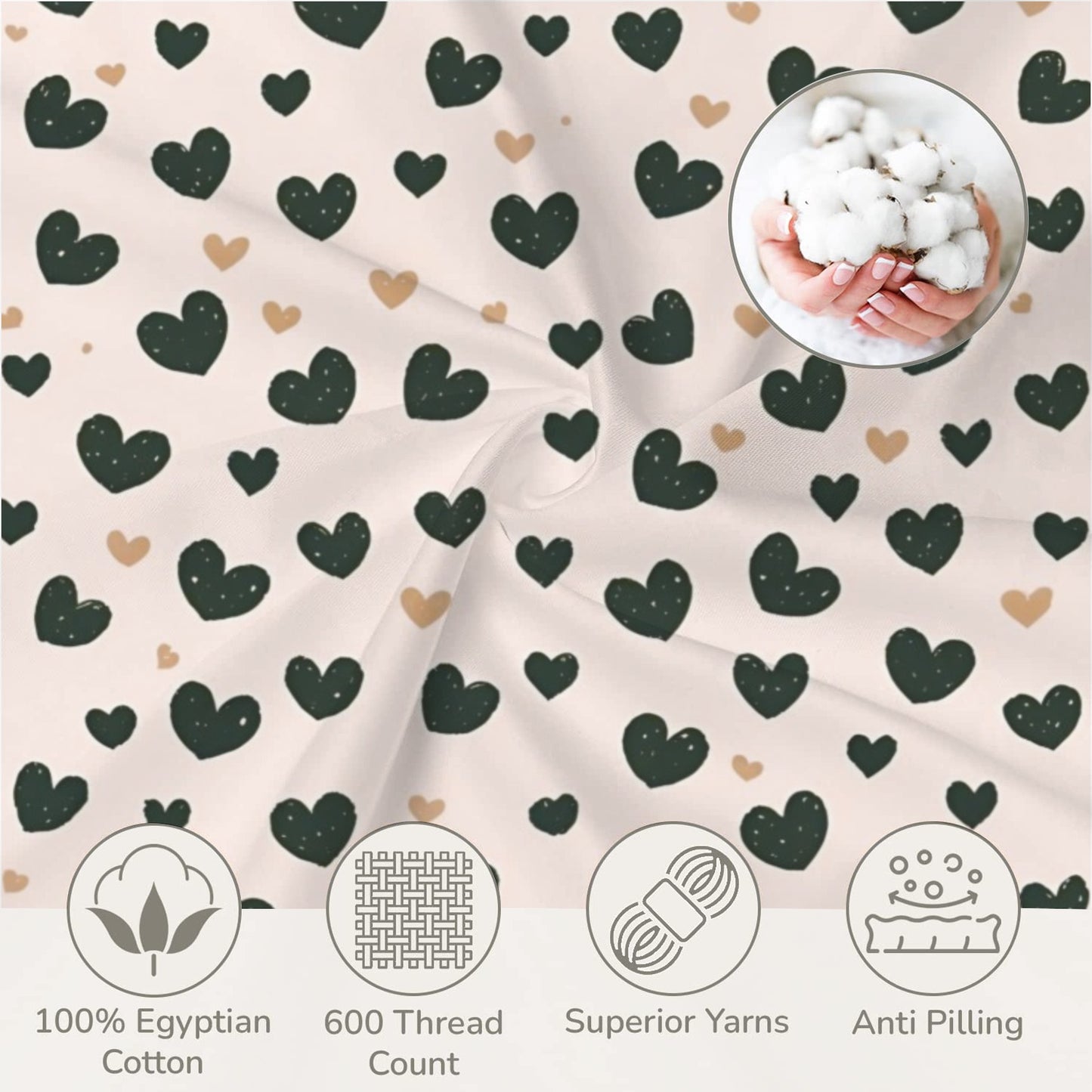 Set biancheria da letto "Cuoricini"