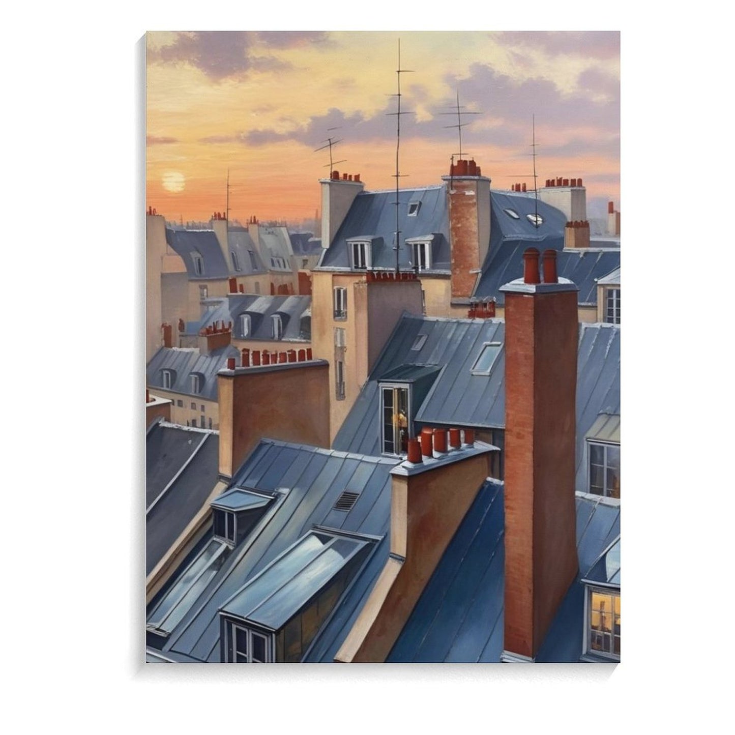 Cornice su tela "Tetti su Parigi"