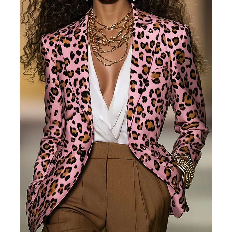Blazer leopardato rosa