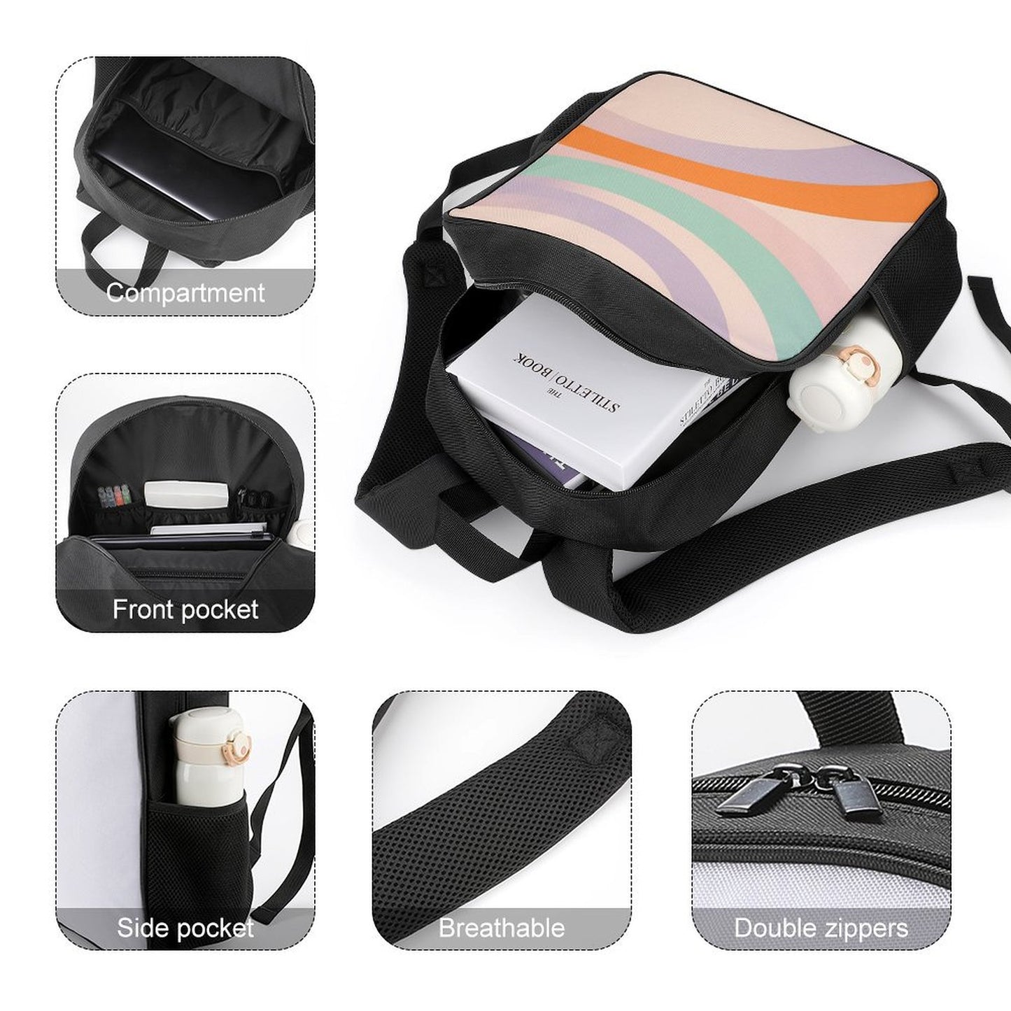 Zaino realizzato in tessuto Oxford, funzionale e resistente