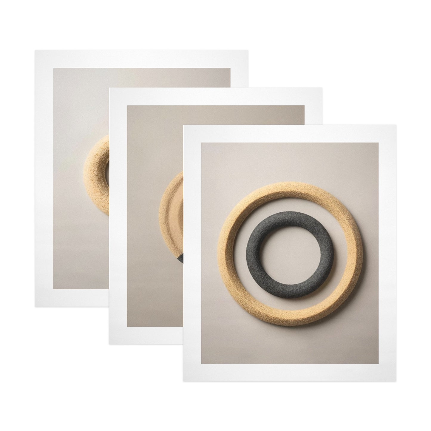 Trittico artistico, stampa su tela "Biscotti"