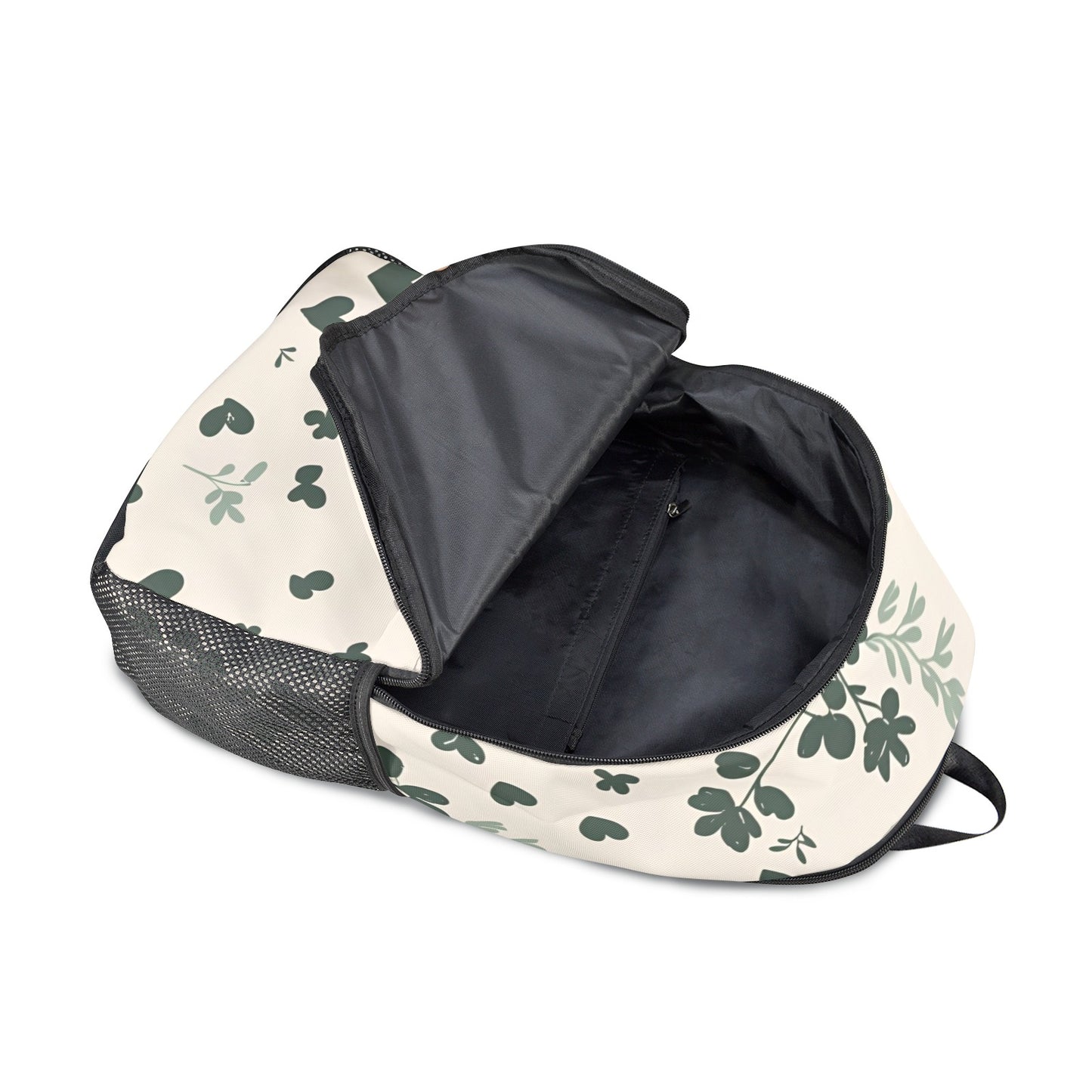 Zaino casual unisex con stampa integrale e tasche laterali in rete