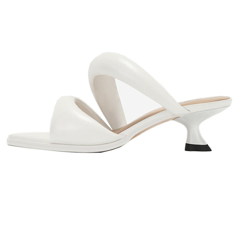 Sandali a punta in microfibra con fodera in pelle ovina