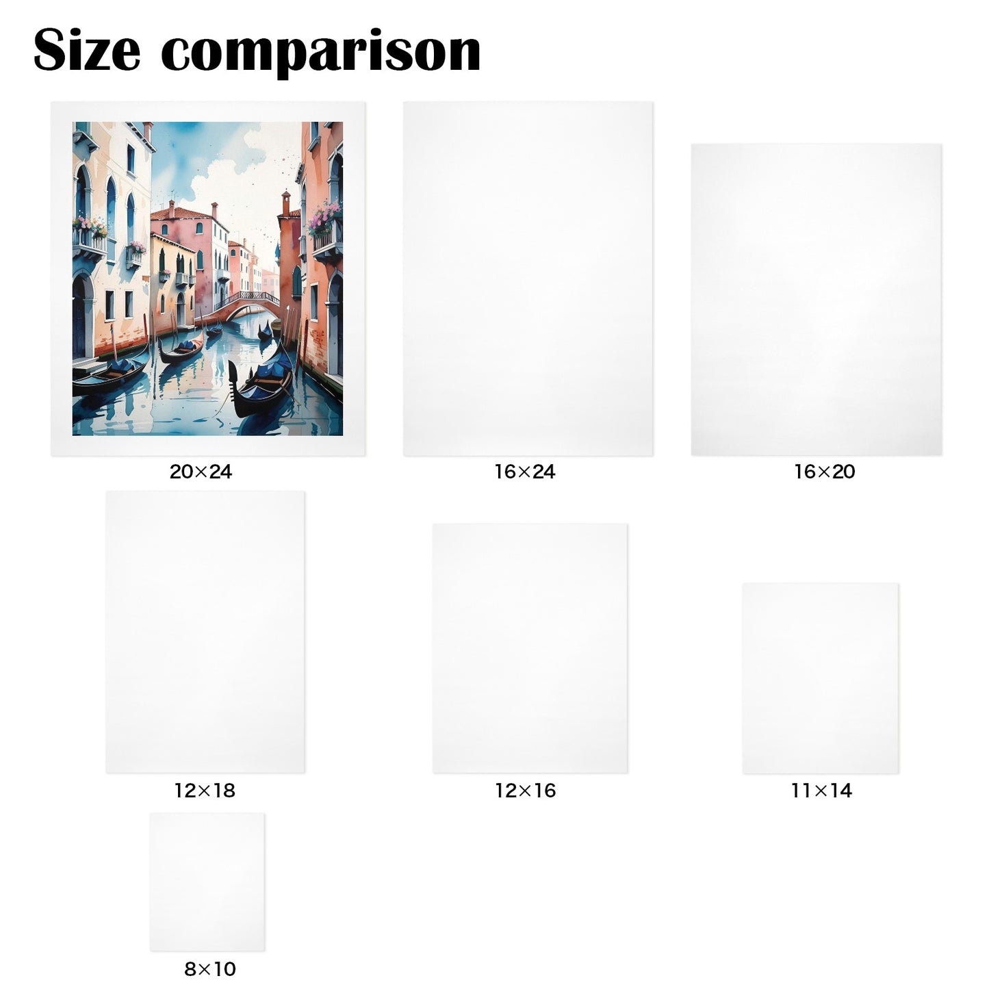 Set di stampa su tela, quattro pezzi "Venezia"