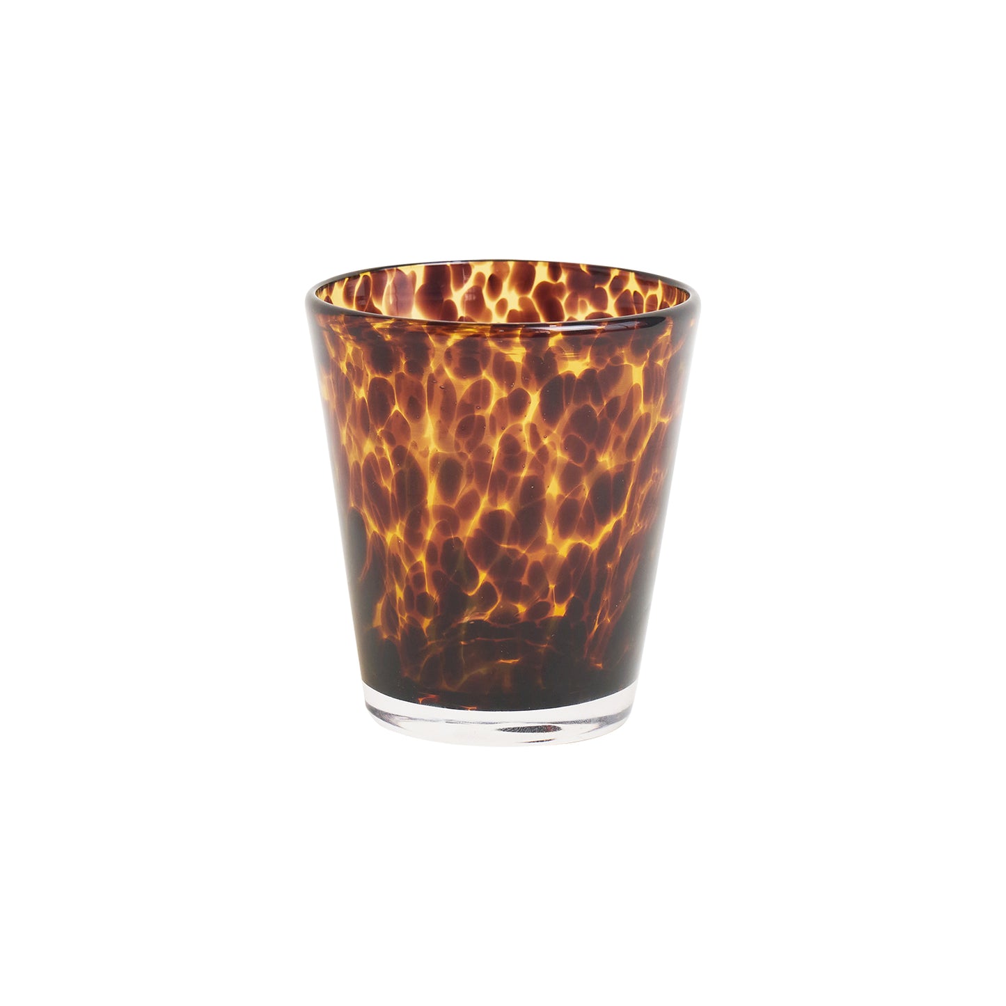 Bicchiere d'acqua in cristallo leopardato vintage hipster