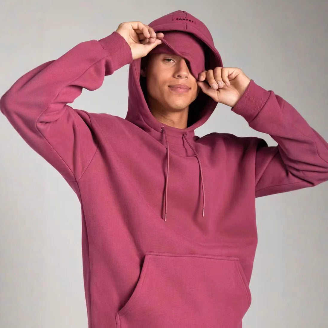 Felpa con cappuccio colorata con coulisse