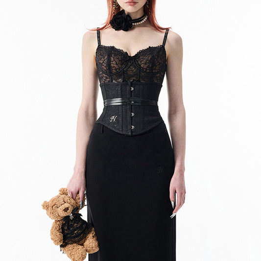 Top a spina di pesce in pizzo