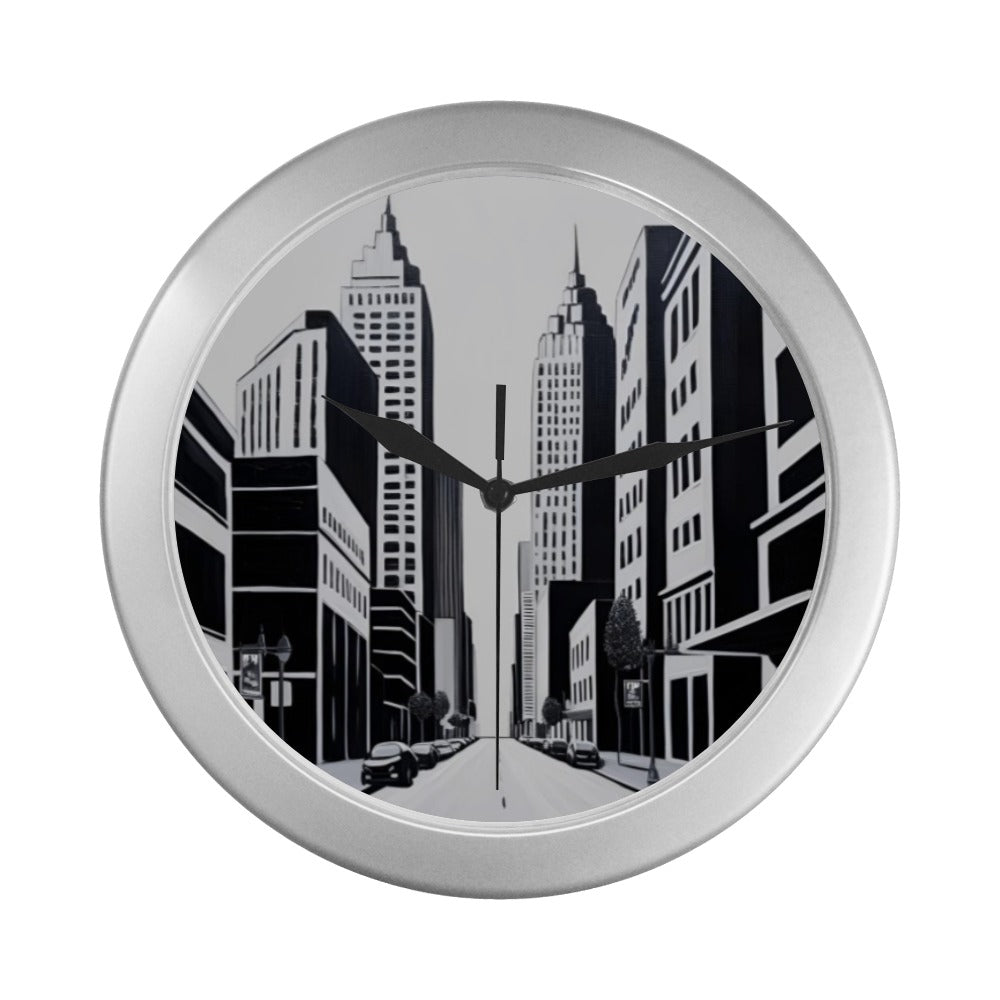 Silver Plastic Wall Clock