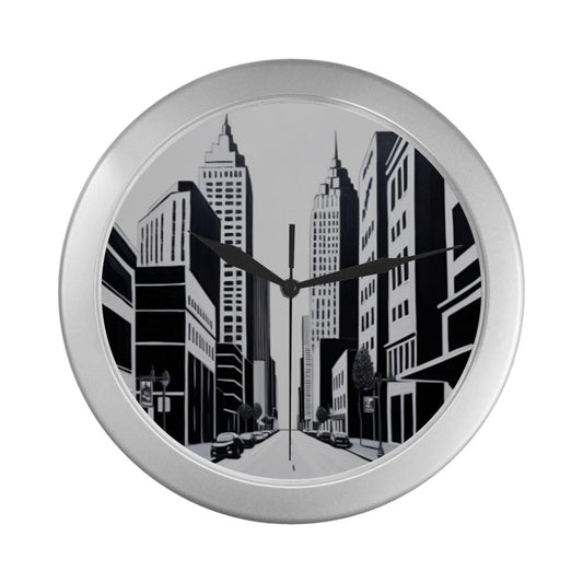 Silver Plastic Wall Clock