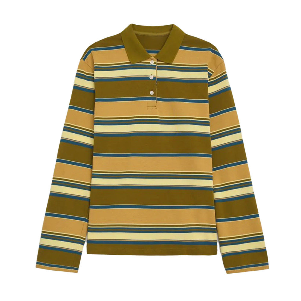 Maglietta a righe retrò ampia a maniche lunghe