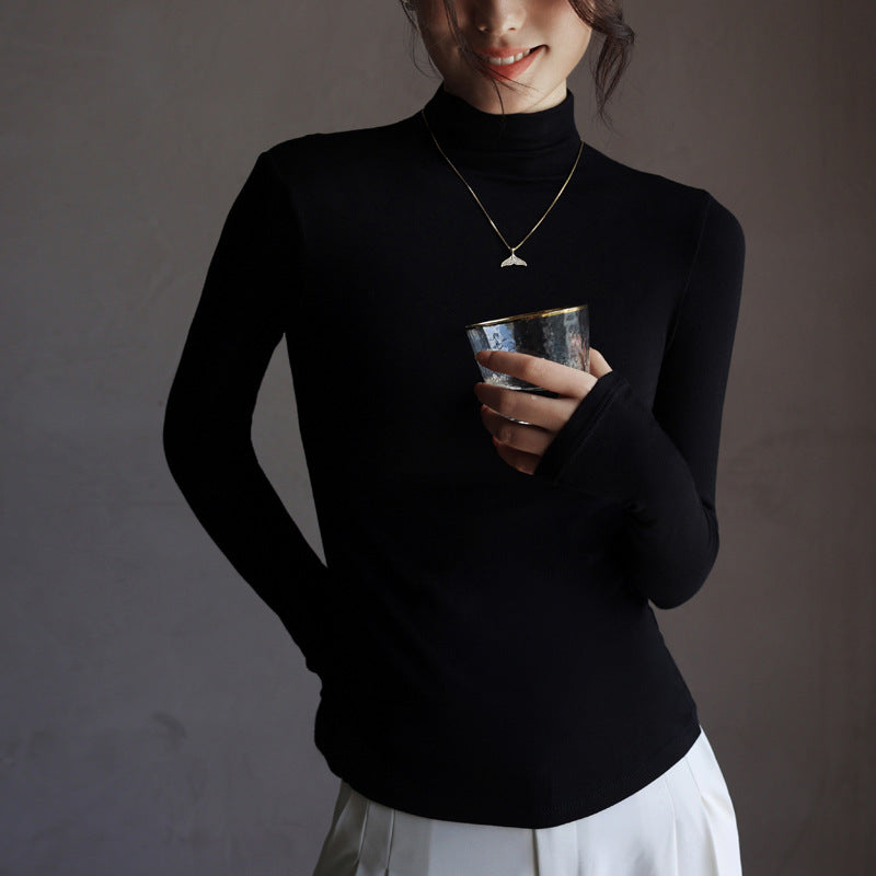 Maglietta a maniche lunghe con collo alto