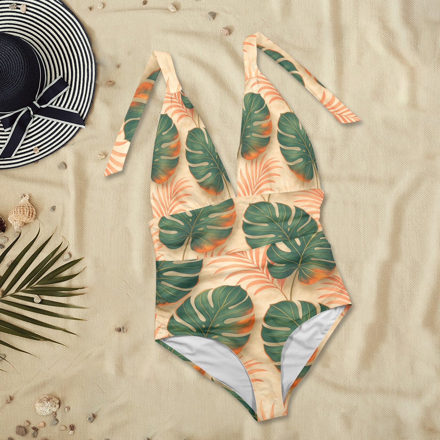 Costume da bagno da donna con scollo profondo e schiena scoperta