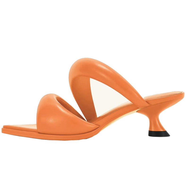 Sandali a punta in microfibra con fodera in pelle ovina