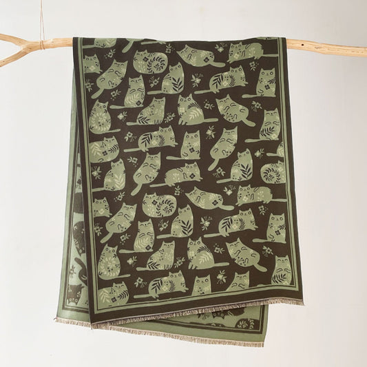 Sciarpa con motivo a gatto in stile coreano