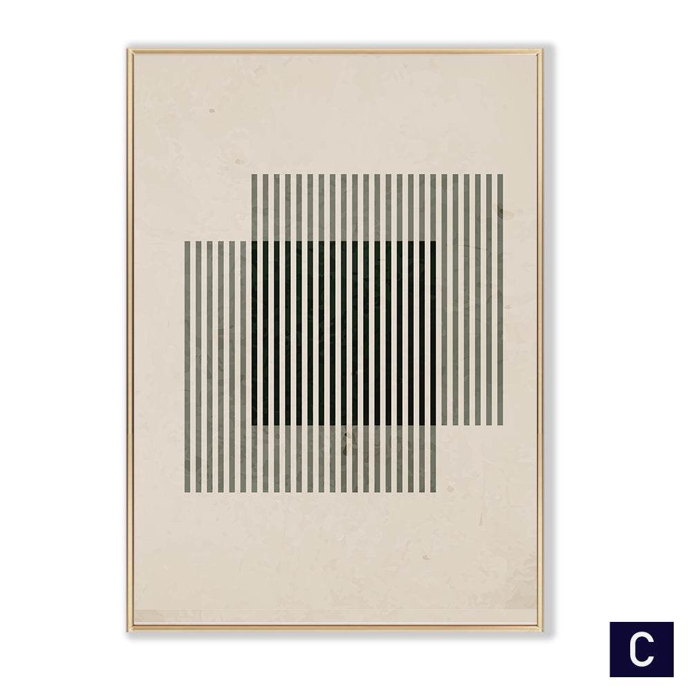 Poster vintage nero astratto, dipinto su tela