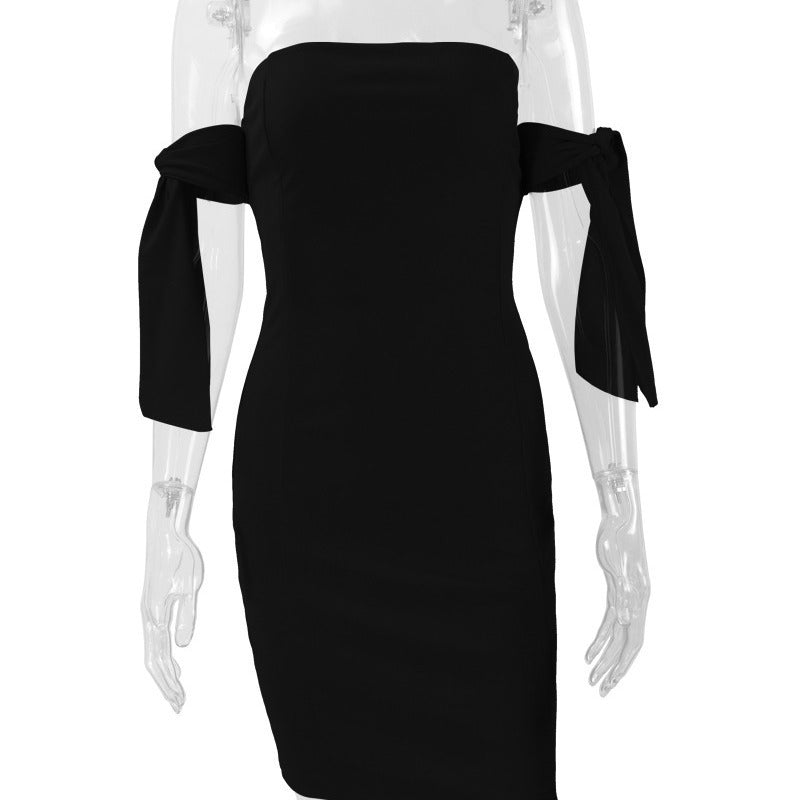 Abito Swing Lungo con Fascia e Fiocco